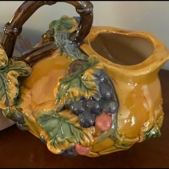 Grape Grapevine Leaves Ceramic Pitcher - Picture 2 of 5
